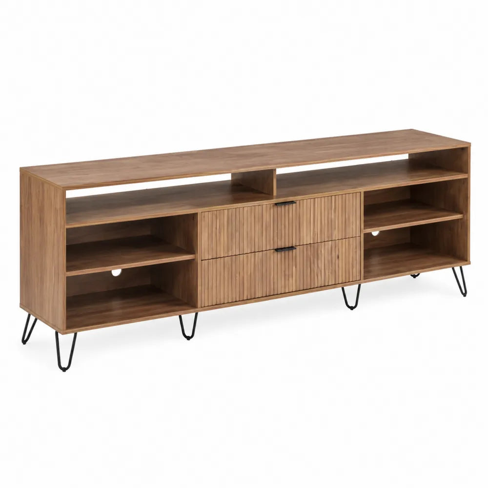 Mobile TV in legno con ripiani e cassetti 160x40x50 cm