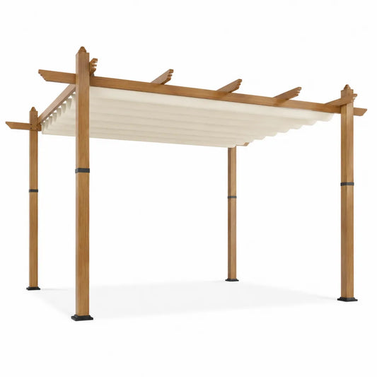 Pergola in Legno con Tetto in Poliestere 3x3m