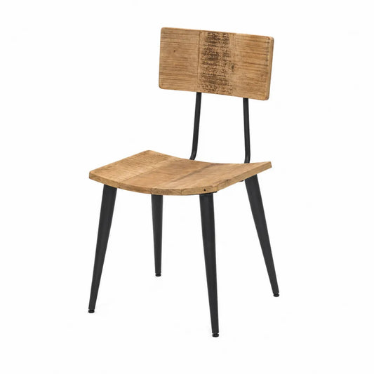 Sedia in legno di quercia e metallo Nero