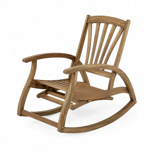 Sedia a dondolo in legno di teak