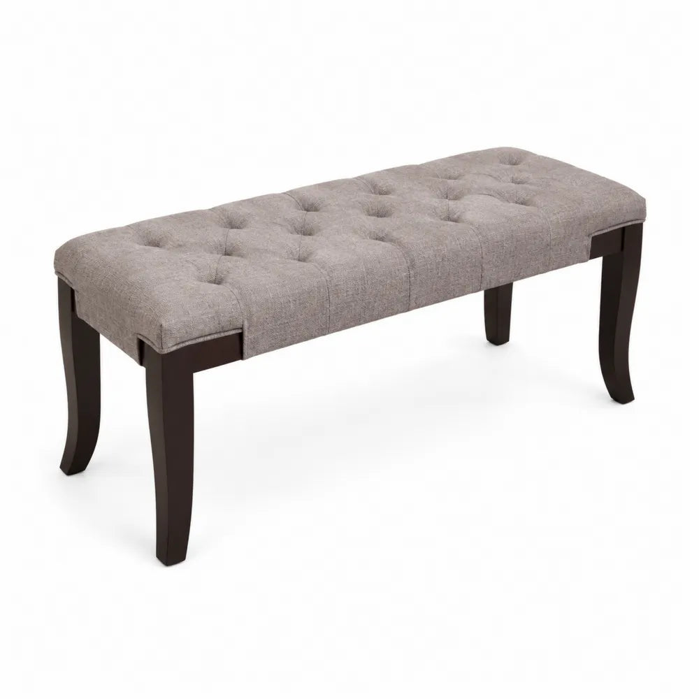 Panca in legno e tessuto grigio